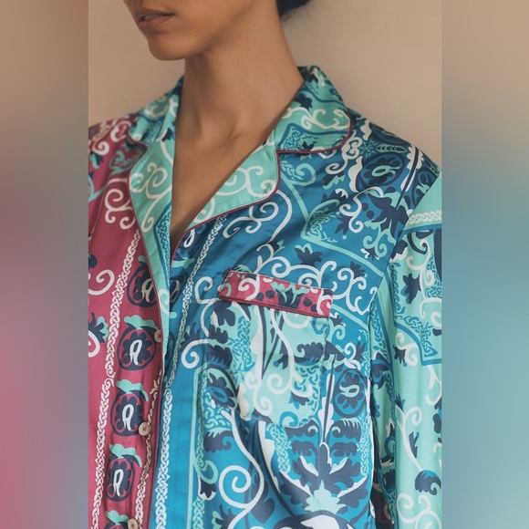Anthropologie Silky Printed Pyjama Top - Picture 5 of 12